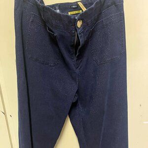 Maeve by Anthropologie Colette wide leg sparkle jeans size 18